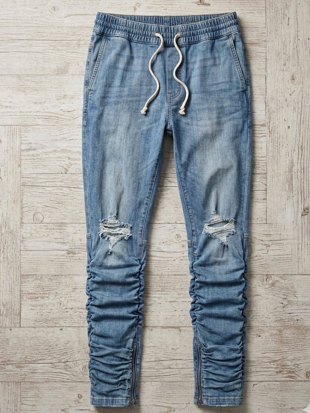 H&M Men’s Blue Distressed Denim Joggers Size 32